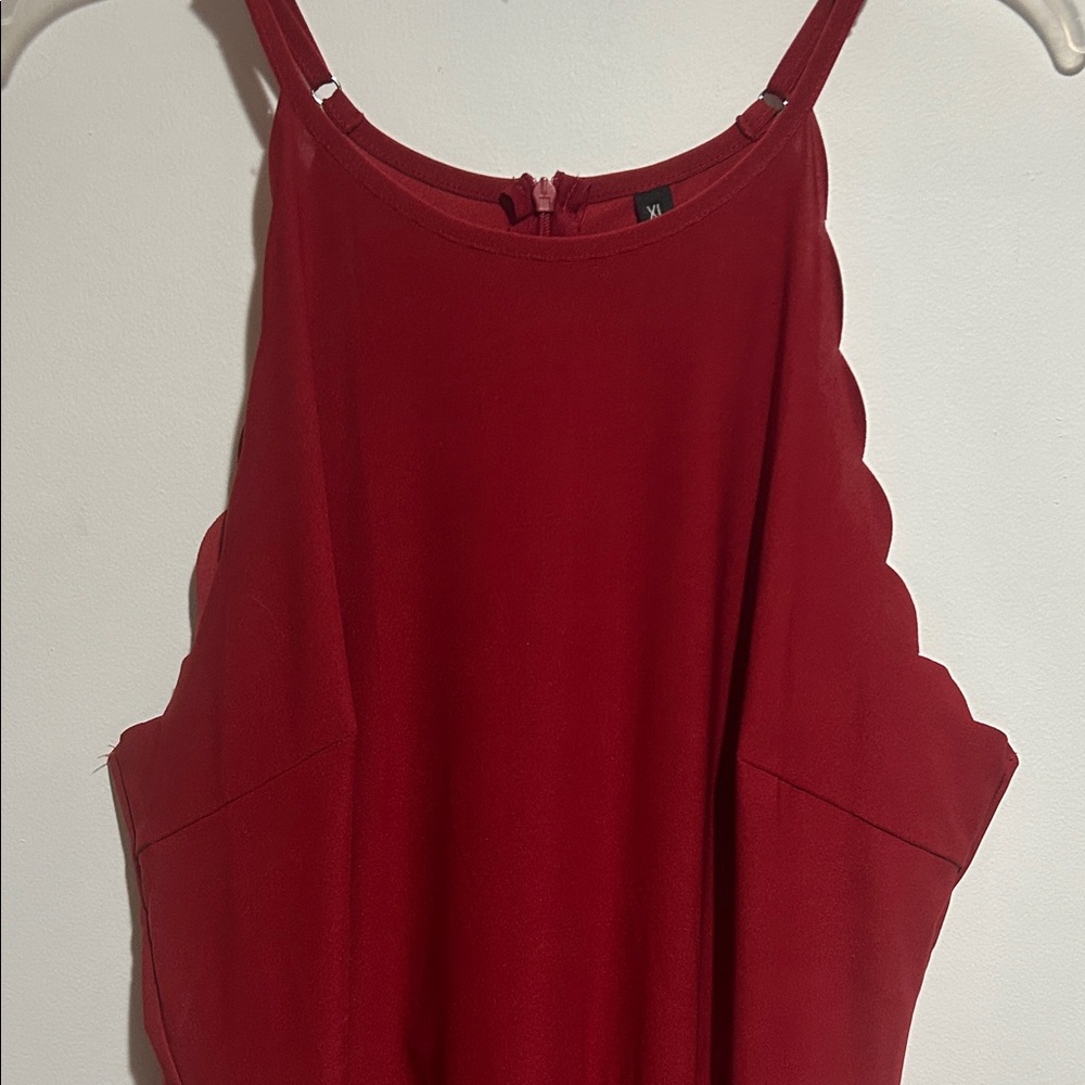 Scallop Edge Dress NWOT Burgundy color